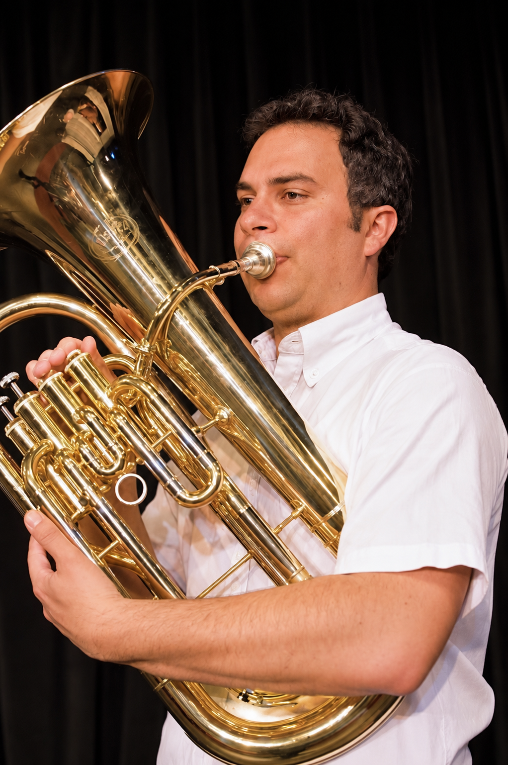 Peter Bonos playing euphonium